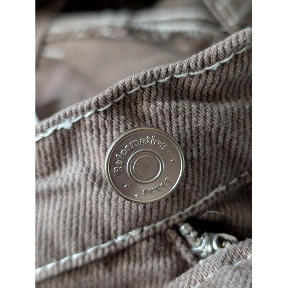 Reformation Cowboy High Rise Straight Leg Jeans Brown Cacao Contrast Stitch S 27 - Picture 9 of 9